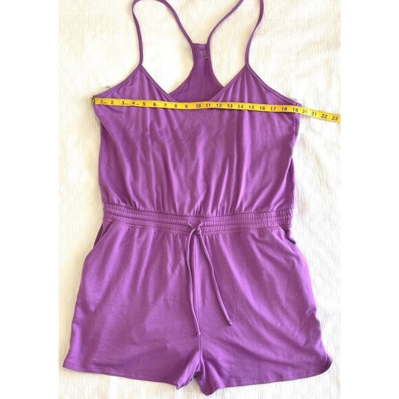 Beyond Yoga Purple Seaside Romper  Drawstring Waist Iris Size‎ XL NEW WITH TAGS - Picture 4 of 7